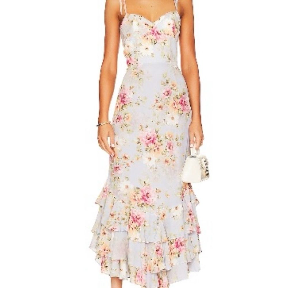 Yumi Kim Floral Midi Dress - Blue and Pink size small. Wore one time